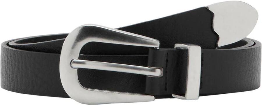 Mango leren riem zwart