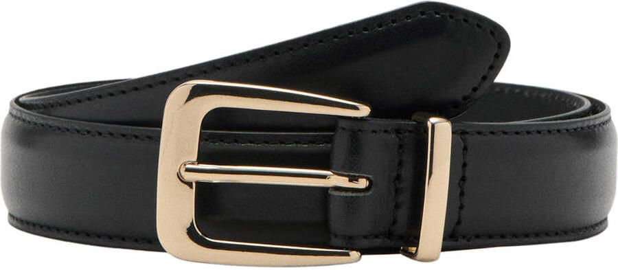 Mango leren riem zwart