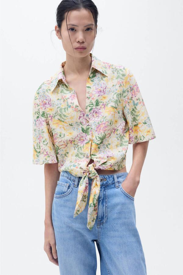 Mango linnen blouse multi - Foto 1