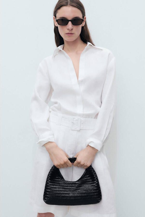 Mango linnen blouse wit