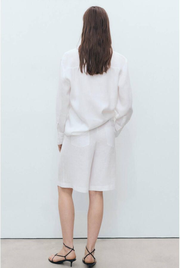 Mango linnen blouse wit - Foto 2