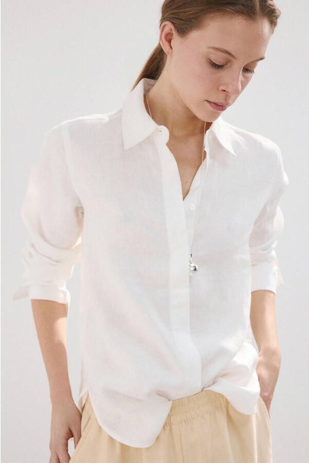 Mango linnen blouse wit