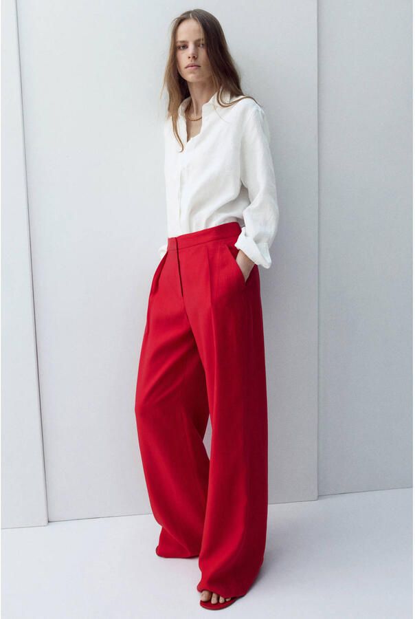 Mango linnen blouse wit - Foto 3