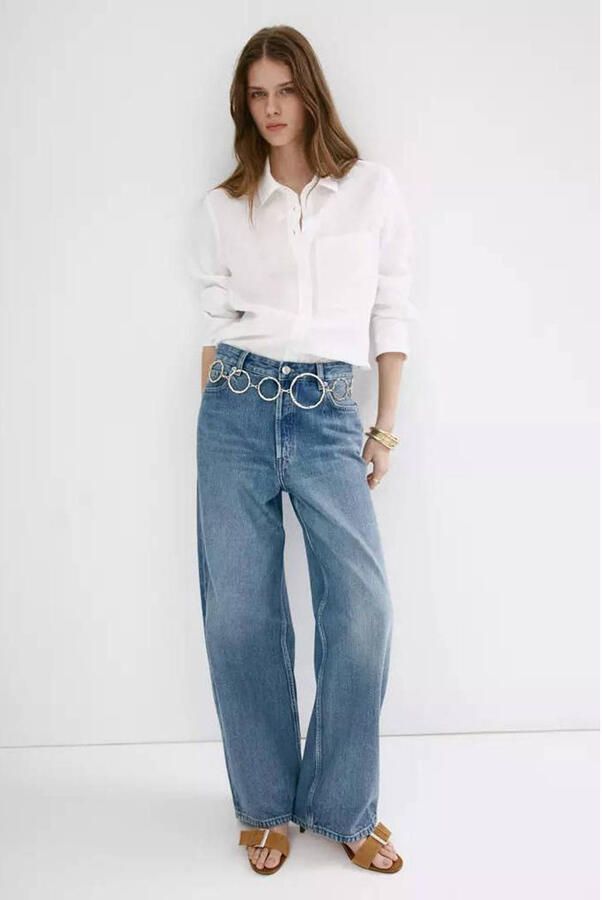 Mango linnen blouse wit