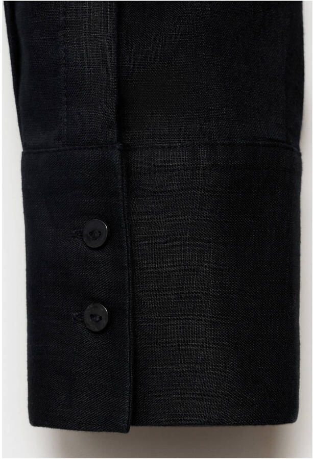 Mango linnen blouse zwart - Foto 3