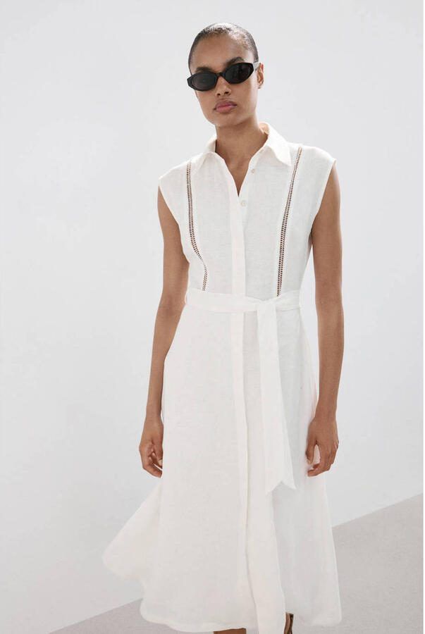 Mango linnen blousejurk ecru