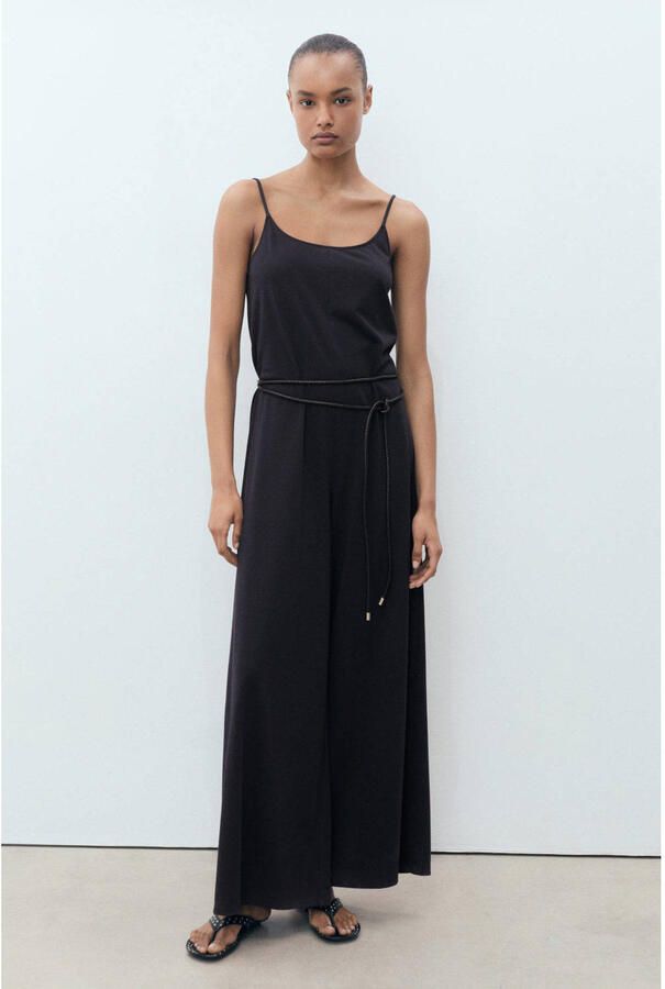 Mango linnen donkerblauw jumpsuit