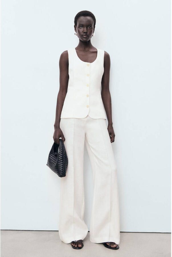 Mango linnen ecru jumpsuit