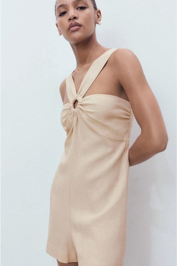 Mango linnen ecru playsuit