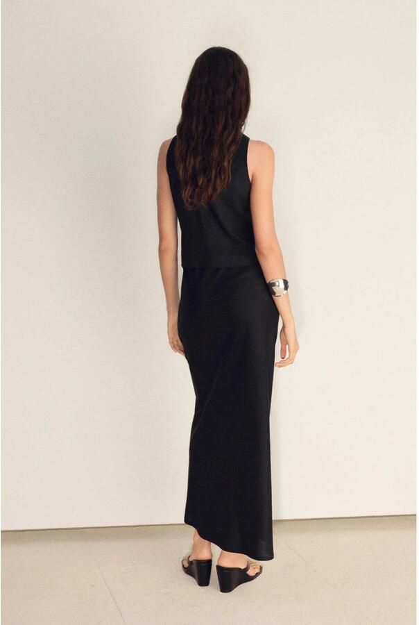 Mango linnen gilet zwart - Foto 3