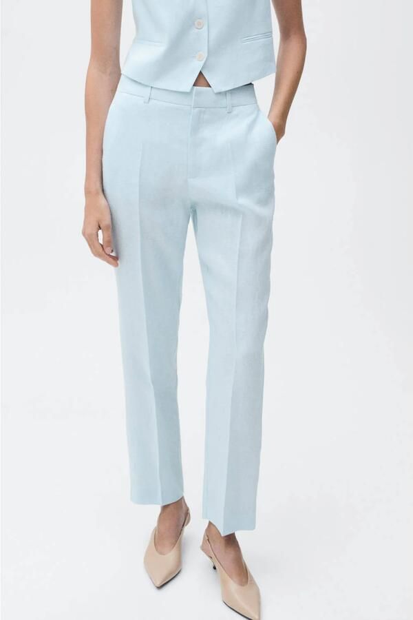 Mango linnen pantalon slim fit