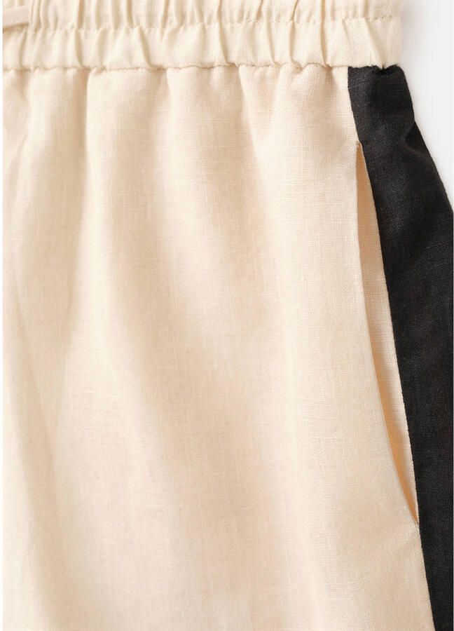 Mango linnen short beige zwart - Foto 2