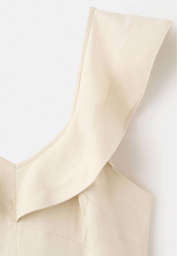 Mango linnen zomerjurk beige - Foto 2