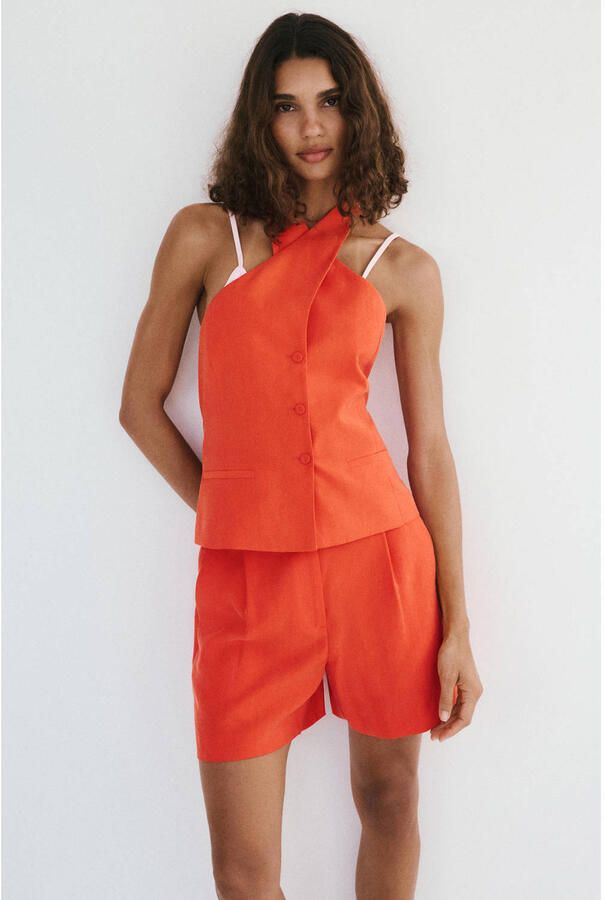 Mango loose fit casual short rood