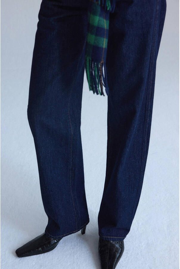 Mango low waist barrel jeans donkerblauw - Foto 3