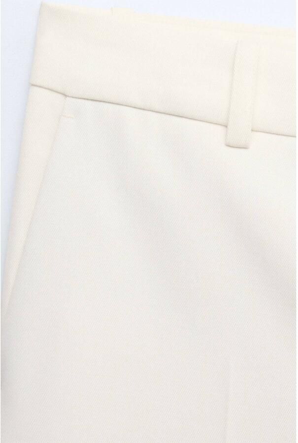 Mango low waist straight leg cropped pantalon ecru - Foto 3
