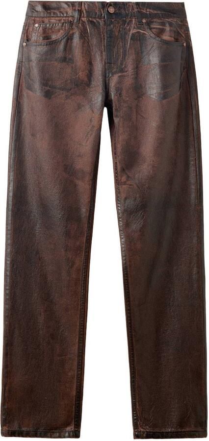 Mango low waist straight leg jeans donkerbruin