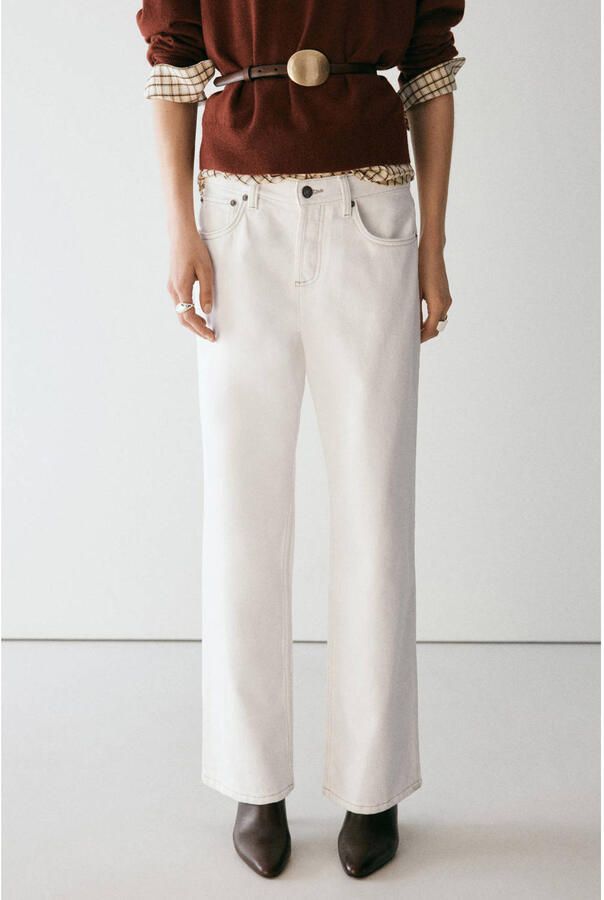 Mango low waist straight leg jeans ecru - Foto 2
