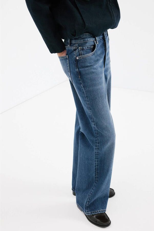 Mango low waist baggy jeans medium blue denim