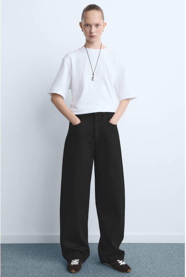 Mango low waist barrel jeans dark blue denim - Foto 2