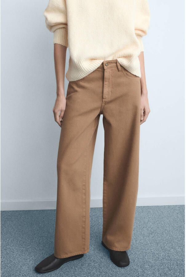 Mango low waist barrel jeans lichtbruin