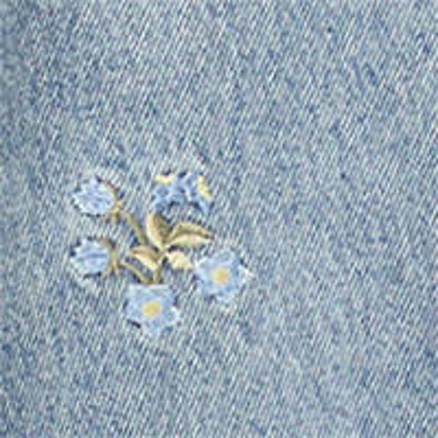 Mango low waist gebloemde straight leg jeans medium blue denim - Foto 2