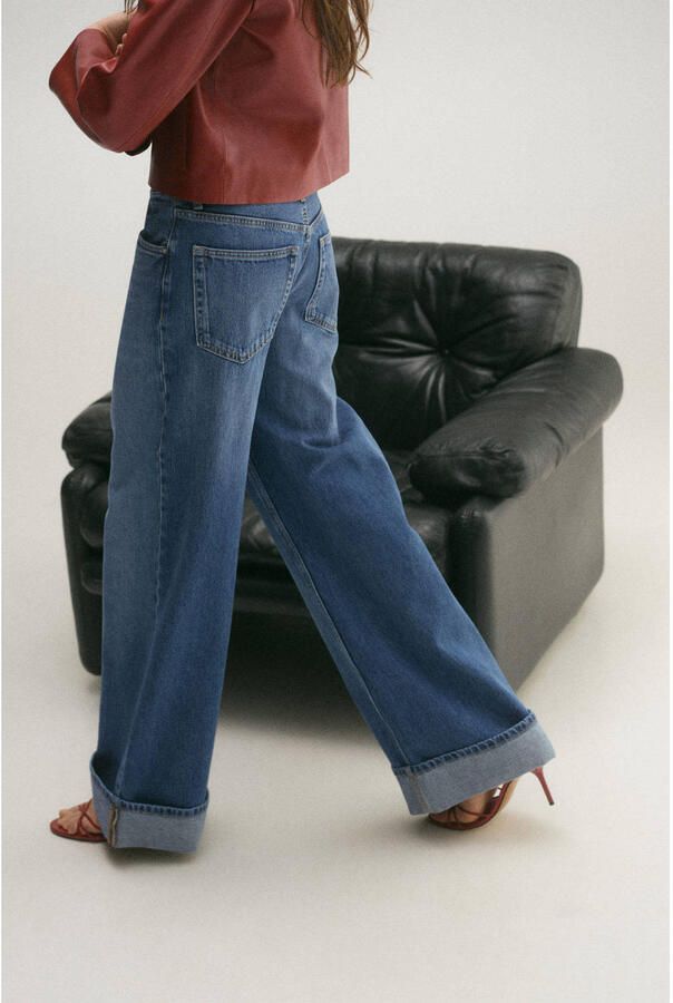 Mango low waist loose fit jeans medium blue denim - Foto 2