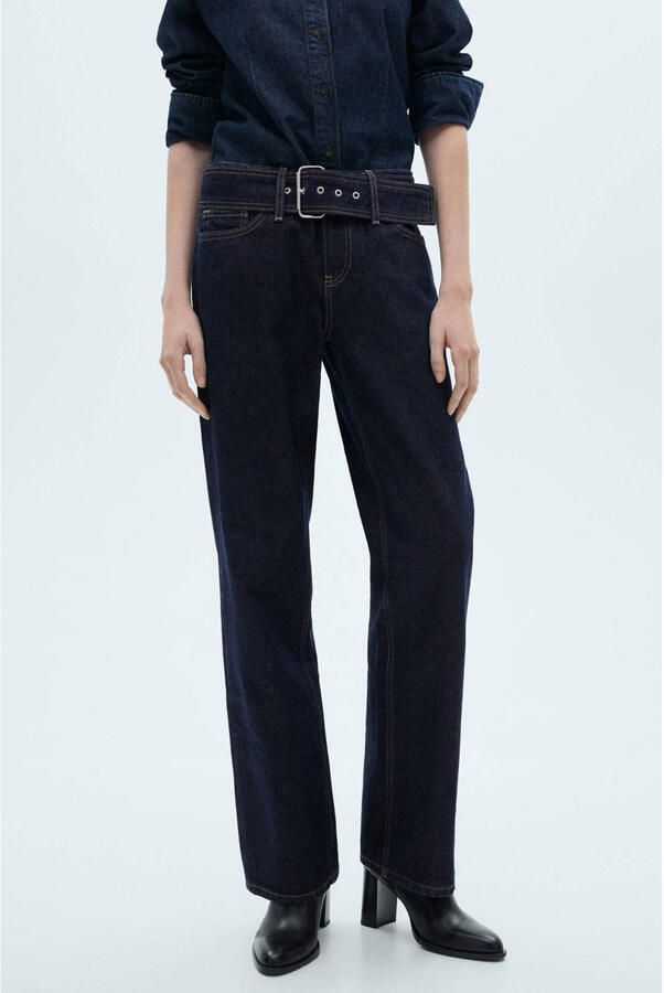 Mango low waist straight fit dark blue denim