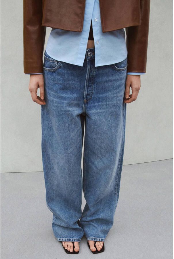 Mango low waist straight leg jeans light blue denim