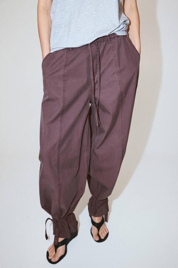 Mango lyocel vezel barrel broek paars