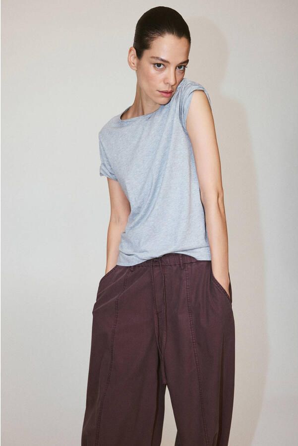 Mango lyocel vezel barrel broek paars - Foto 2