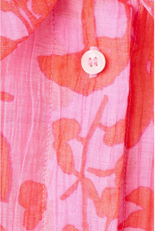 Mango lyocell gebloemde blouse met lange mouwen roze - Foto 2