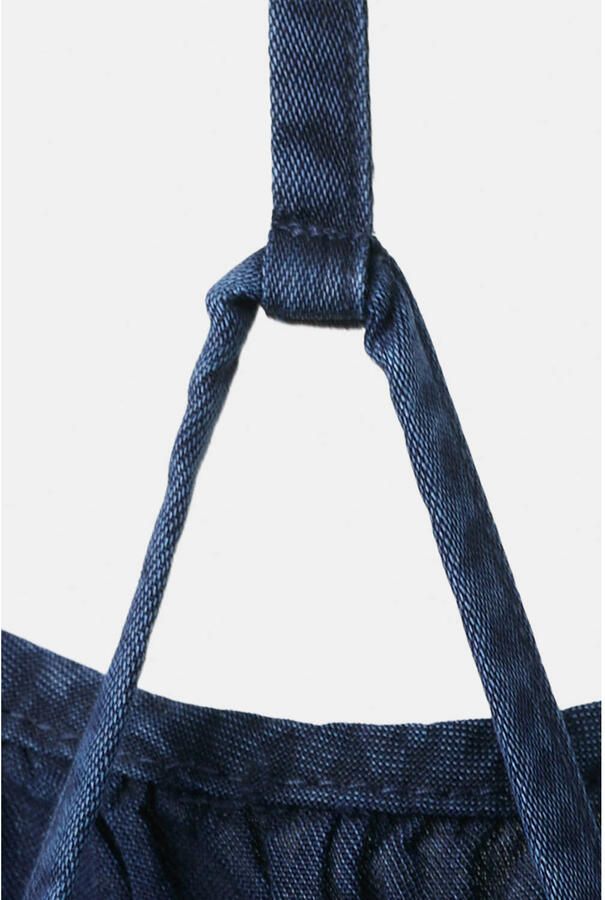 Mango lyocell midi zomerjurk donkerblauw - Foto 2