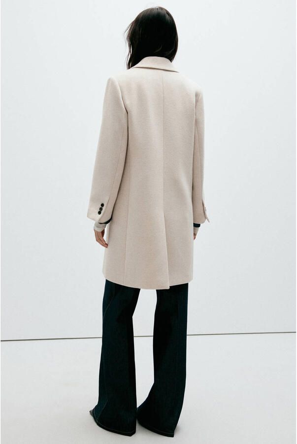 Mango mantel met wol beige - Foto 2