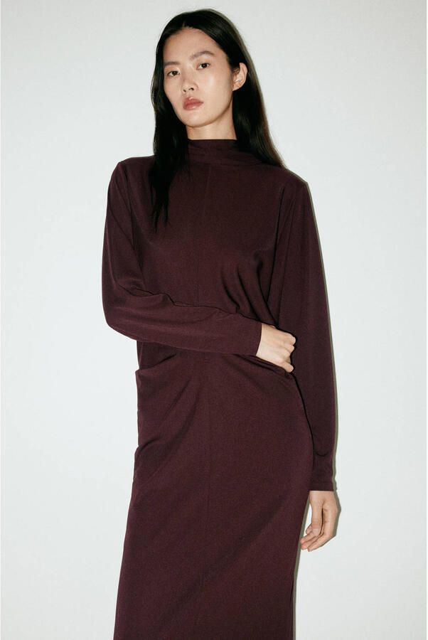 Mango maxi avondjurk donkerrood