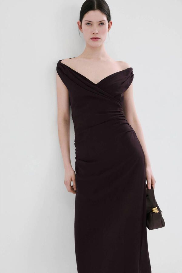 Mango maxi jurk bruin