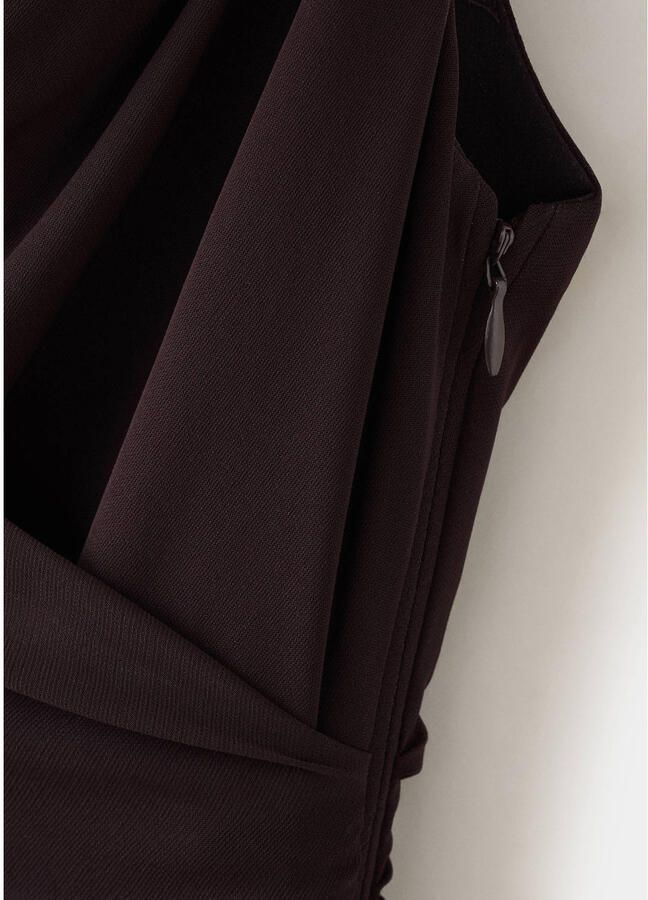 Mango maxi jurk bruin - Foto 3