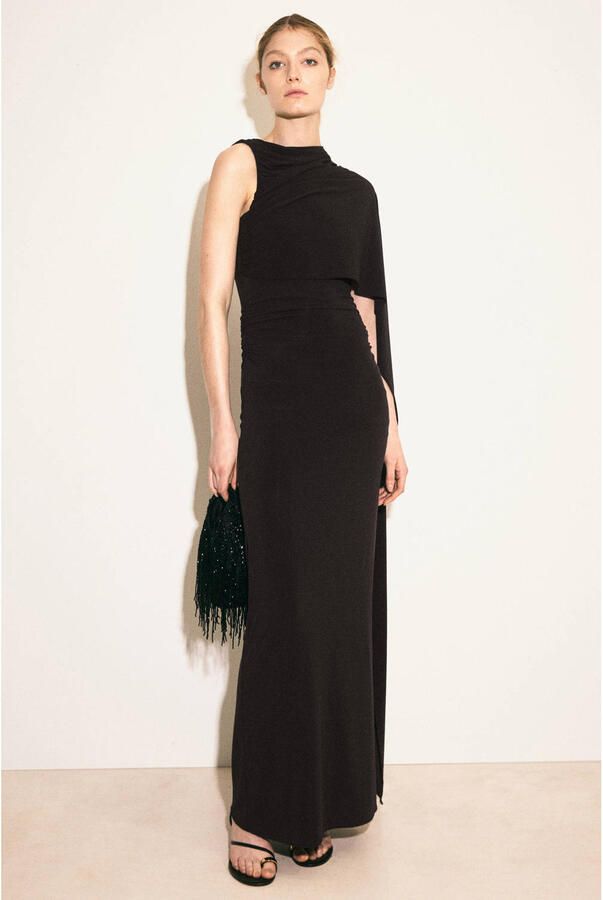Mango maxi jurk donkerbruin