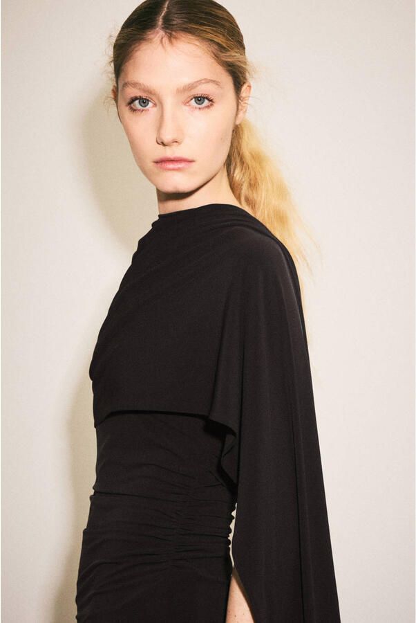 Mango maxi jurk donkerbruin - Foto 2