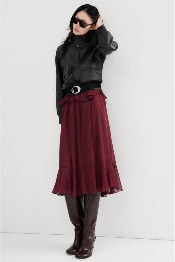 Mango maxi jurk donkerrood