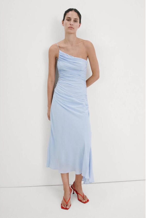 Mango maxi jurk lichtblauw - Foto 3