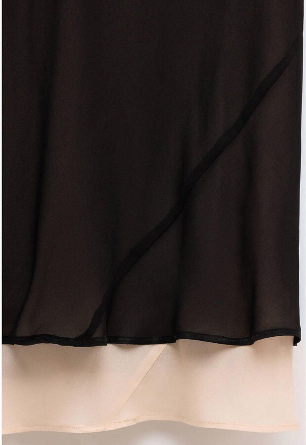 Mango maxi jurk met broderie zwart - Foto 2