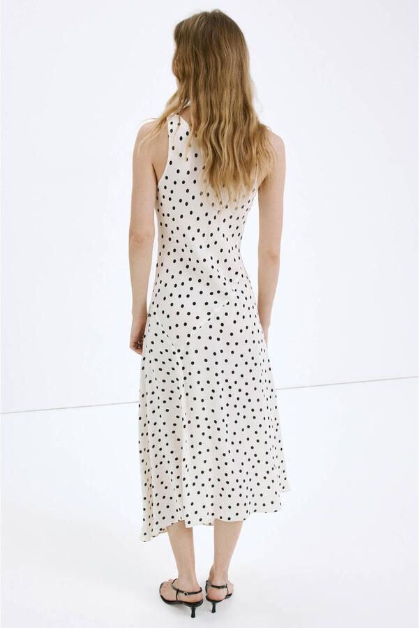 Mango maxi jurk met stippen wit - Foto 2