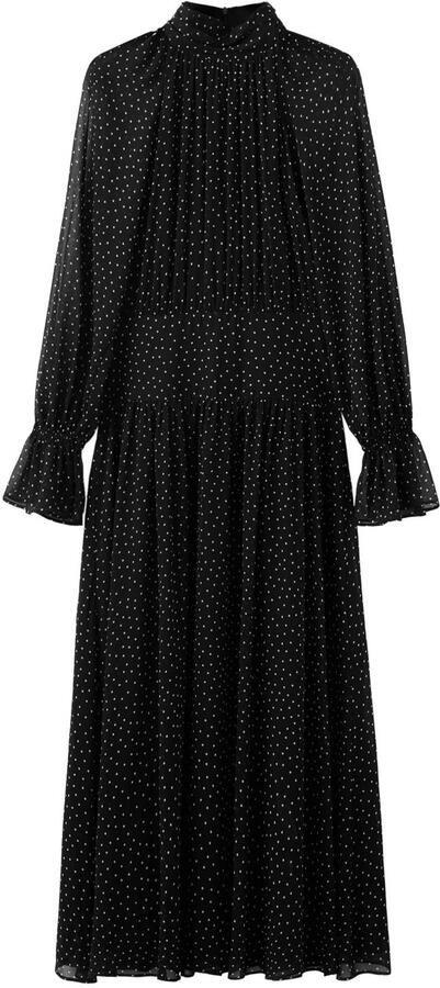 Mango maxi jurk met stippen zwart - Foto 3