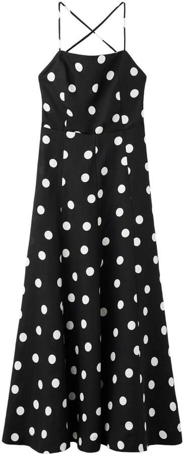 Mango maxi jurk met stippen zwart - Foto 3