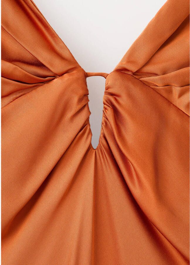 Mango maxi jurk oranje - Foto 2