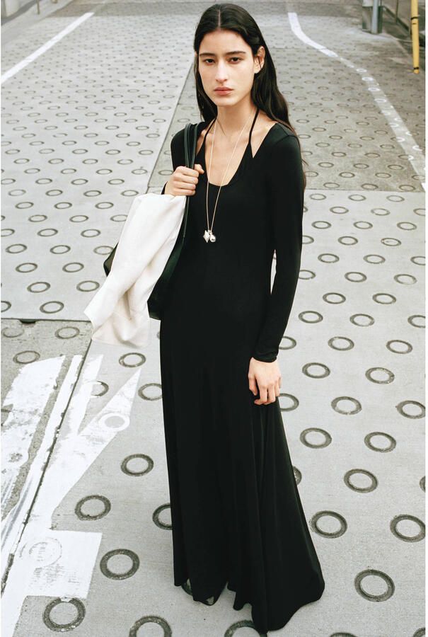 Mango maxi jurk zwart
