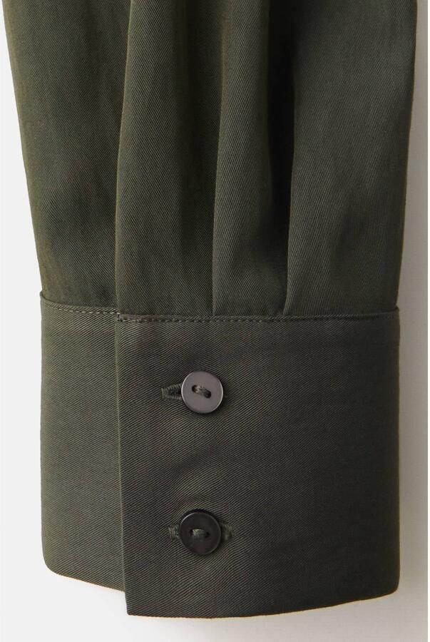 Mango midi blousejurk donkergroen - Foto 3
