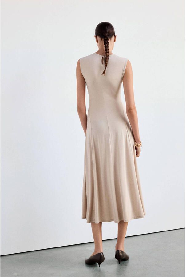 Mango midi jurk beige - Foto 2