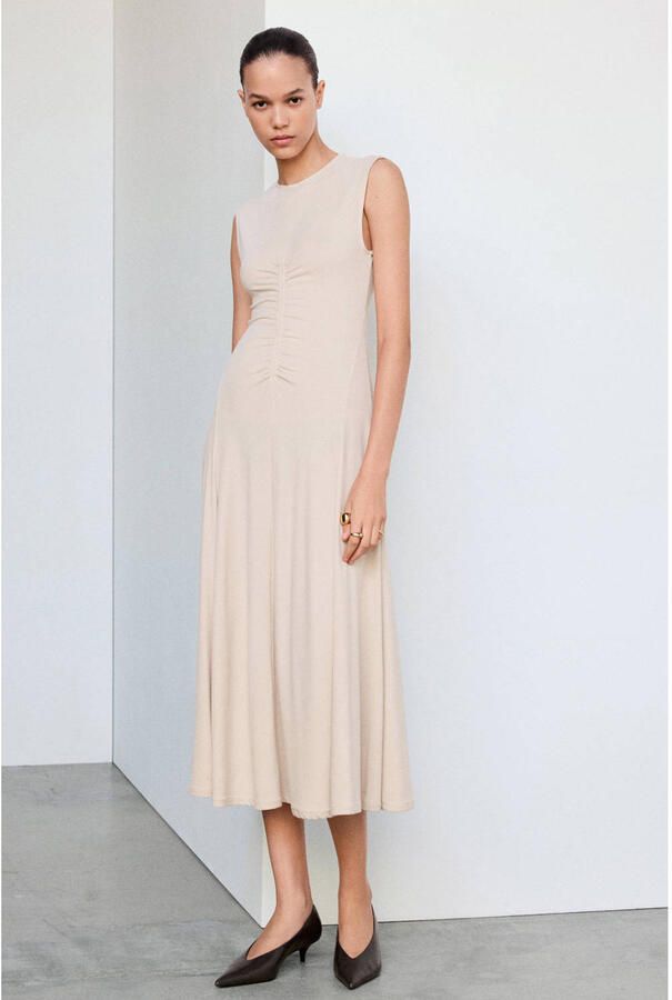 Mango midi jurk beige - Foto 3